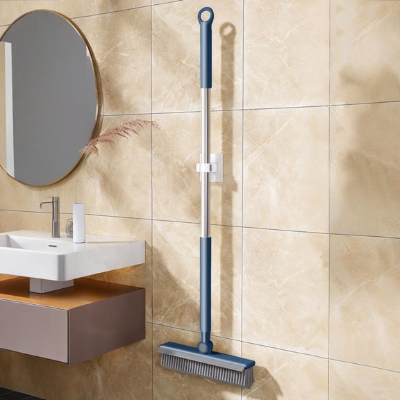 Floor Scrub Brush Adjustable Handle 2 in 1 Scrape Brush Stiff Bristle Floor Scrubber for Cleaning Shower Bathroom Garage Kitchen Wall Deck Tub Tile