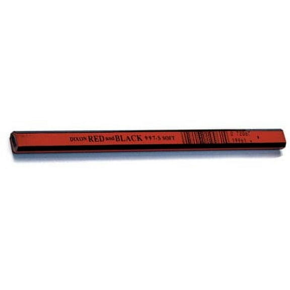 Dixon 19971 7" Soft Industrial Red and Black Carpenter Pencils - 72 per Box