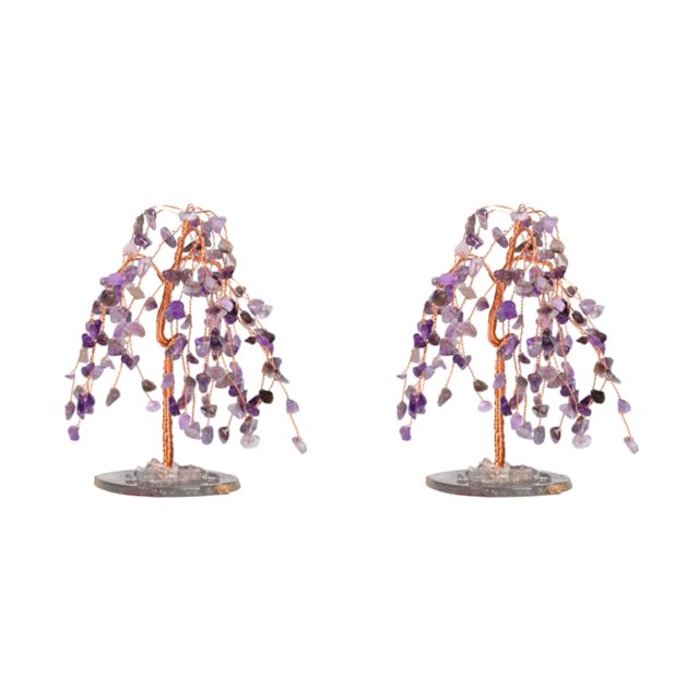 Thinsony 1/2/3/5 Stable Tree Desktop Ornament With Low Center Of Gravity - For Office Meaningful Purple 2PCS