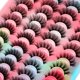 thumbnail image 2 of Juego de 20 pares de pestañas postizas de fibra 3D, pestañas postizas naturales gruesas europeas y americanas, mezcla de puntos (HL-01) Rojo Verde MX-0130550FYD, 2 of 5