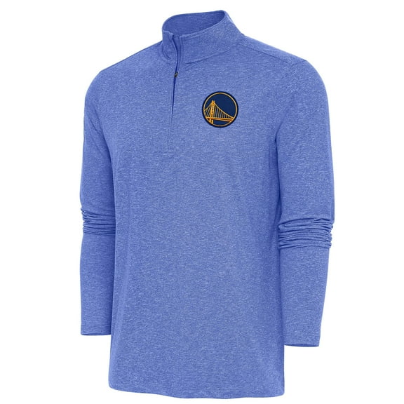 Men's Antigua  Heather Royal Golden State Warriors Hunk Quarter-Zip Pullover Top