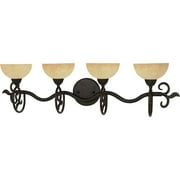 Nuvo Lighting 60048 - 4 Light Old Bronze Tuscan Suede Glass Shades Vanity Light Fixture (60-048)