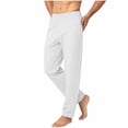 thumbnail image 3 of Zynoxe Men's Straight Leg Pants Comfort Elastic Waist Lounge Pants for Men Lightweight Home Work Casual Trousers Versatile Solid Color Long Pants with Side Pockets L, 3 of 7