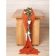 thumbnail image 3 of Qucyy 27 x 168 Inch Burnt Orange Wedding Chiffon Table Runner, Extra Long 14FT Soft Semi Sheer Tablecloth Table Overlay, Rustic Wedding Bridal Shower Baby Shower Party Table Decoration, 3 of 5