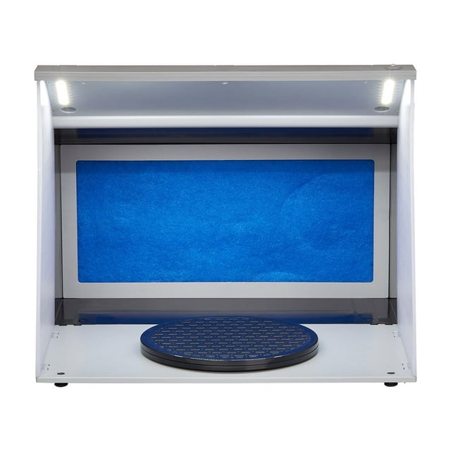KFFKFF Cabine de Peinture à l'Aérographe, Ensemble Mobile de Pulvérisation de Peinture à l'Aérographe avec 4 Lumières DEL, Ventilateurs d'Évacuation Doubles Robustes, Plateforme Rotative et Tube d'Extension de 6 Pi, pour Peinture de Modèles, Artistique