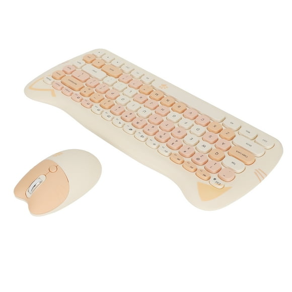 Wireless Keyboardand Mouse,Cute Cat Shape 2.4G Keyboard Mouse Set Computer Keyboard Impressive Results