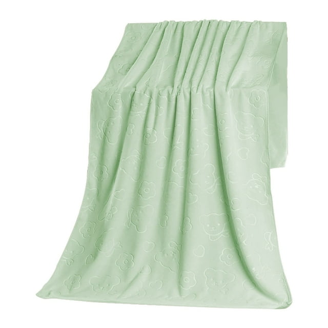 CAITS 2PC Embossed Teddy Bear Bath Towel | Kids' Hooded Design (600GSM Thick Cotton, Machine Washable)