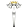 thumbnail image 3 of 2.72 ct Oval Cut Simulated Yellow Diamond with Simulated Diamond Halo Accents 18K White Gold Womens Engagement Ring, 3 of 5