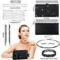 thumbnail image 2 of Conjunto de joyas Kigeli Rhinestone para noche, bolso de mano para mujer, negro, 2 of 6