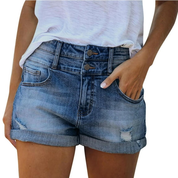 Women's Denim Shorts High Waisted Casual Denim Shorts With Pockets Comfort 2025 New Shorts Classic
