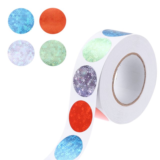 Uxcell 1000Pcs Circle Stickers Self-Adhesive Sparkly Stickers Glitter Foil Incentive Stickers for Reward Classroom Teacher Supply Envelope Birthday Package Decoration,Green,1 Inch