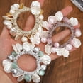 thumbnail image 3 of Dalrosia 3PCS Pearl Hair Ties Rhinestone Ponytail Holder Bead Hair Scrunchies Elastic Hair Band Hair Accessories for Women and Girls, 3 of 6