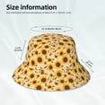 thumbnail image 4 of Daiia Brown Leaf Pattern Sunflower Pattern Bucket Hat - Trendy Cotton Sun Hat for Beach, Golf, Fishing - Fun Outdoor Vacation Boonie for Men and Women, 4 of 9