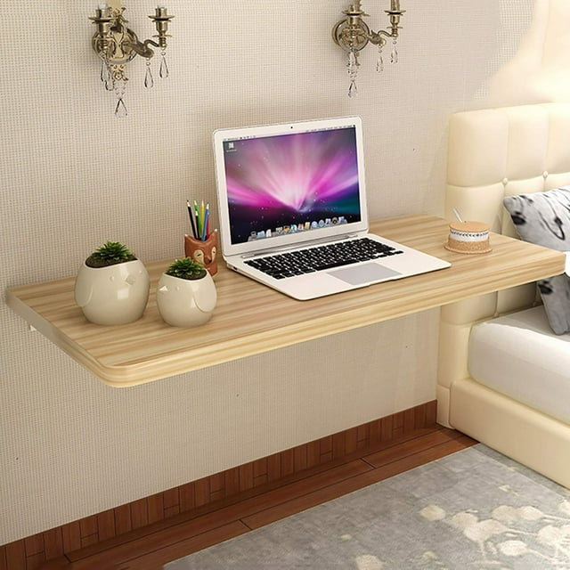 Wall Mounted Fold Down Table - Heavy Duty Floating Drop-Leaf Dining Desk for Kitchen, Study, Laundry, Bar & More - Versatile Folding Workbench for Space-Saving Solutions