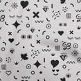 thumbnail image 1 of oneOone Cotton Silk Light Gray Fabric Doodle Sewing Material Print Fabric By The Yard 42 Inch Wide, 1 of 4