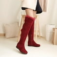thumbnail image 4 of NTACZA Winter Boots Women Red Non Slip Knee-High Flat Fuzzy Side Zip Fleece Lined Boots Woman Shoes 37, 4 of 4