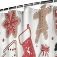 thumbnail image 3 of White Christmas Cookie Pattern Shower Curtain 84"x72" ,Bathroom Decorative Shower Curtains Set with 12 Hooks,Modern Waterproof Washable Shower Curtain, 3 of 6