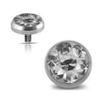 thumbnail image 2 of Flat Top Dermal Clear CZ Surgical Steel (316L) 1 Piece 14G (1.6MM) 6MM TOP (D/16/B/9), 2 of 2