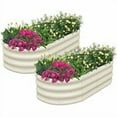 thumbnail image 1 of Galvanized Raised Garden Bed Planter Box 2x4x2ft - Oval Deep White, Rust-Proof Metal for Vegetables & Outdoor Flowers (1-Pack), 1 of 9
