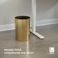 thumbnail image 6 of Umbra 4.5 gal Metalla Plastic Open Top Bathroom Trash Can, Matte Brass, 6 of 14