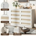 thumbnail image 4 of Garvee Commode en Rotin à 8 Tiroirs, Armoire de Rangement Autoportante pour Chambre et Salon pour Chambre, Garde-Robe, Salon, Entrée, Meuble Télé, Blanc, 4 of 9