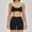 Black, variant on PISONIC Workout Sets for Women 2 Piece Color Block Strappy Sports Bra High Waist Shorts Gym Yoga Pilates Outfits