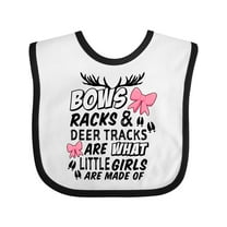 Inktastic Hunting Season Bows Racks & Deer Tracks Girls Baby Bib