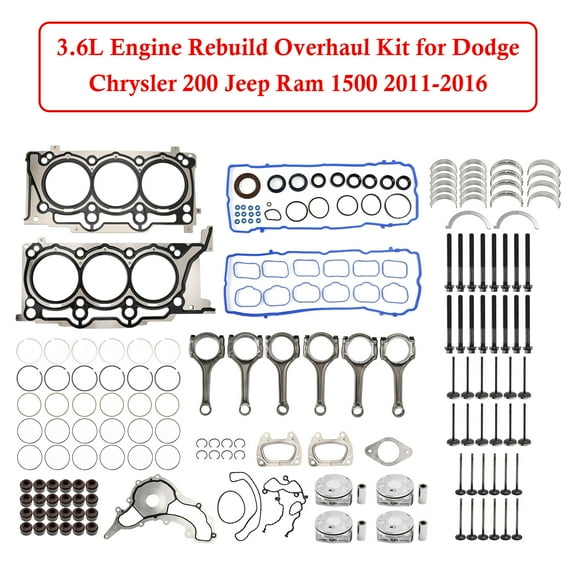 3.6L Engine Rebuild Overhaul Kit For Dodge Chrysler 200 Jeep Ram 1500 2011-2016