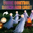 thumbnail image 2 of TERGAYEE Halloween Witch House Decoration Luminous Props Clothes,2 White Witch Voice Control Luminous Sound Halloween Shining People Holding Hands with Witches, 2 of 9