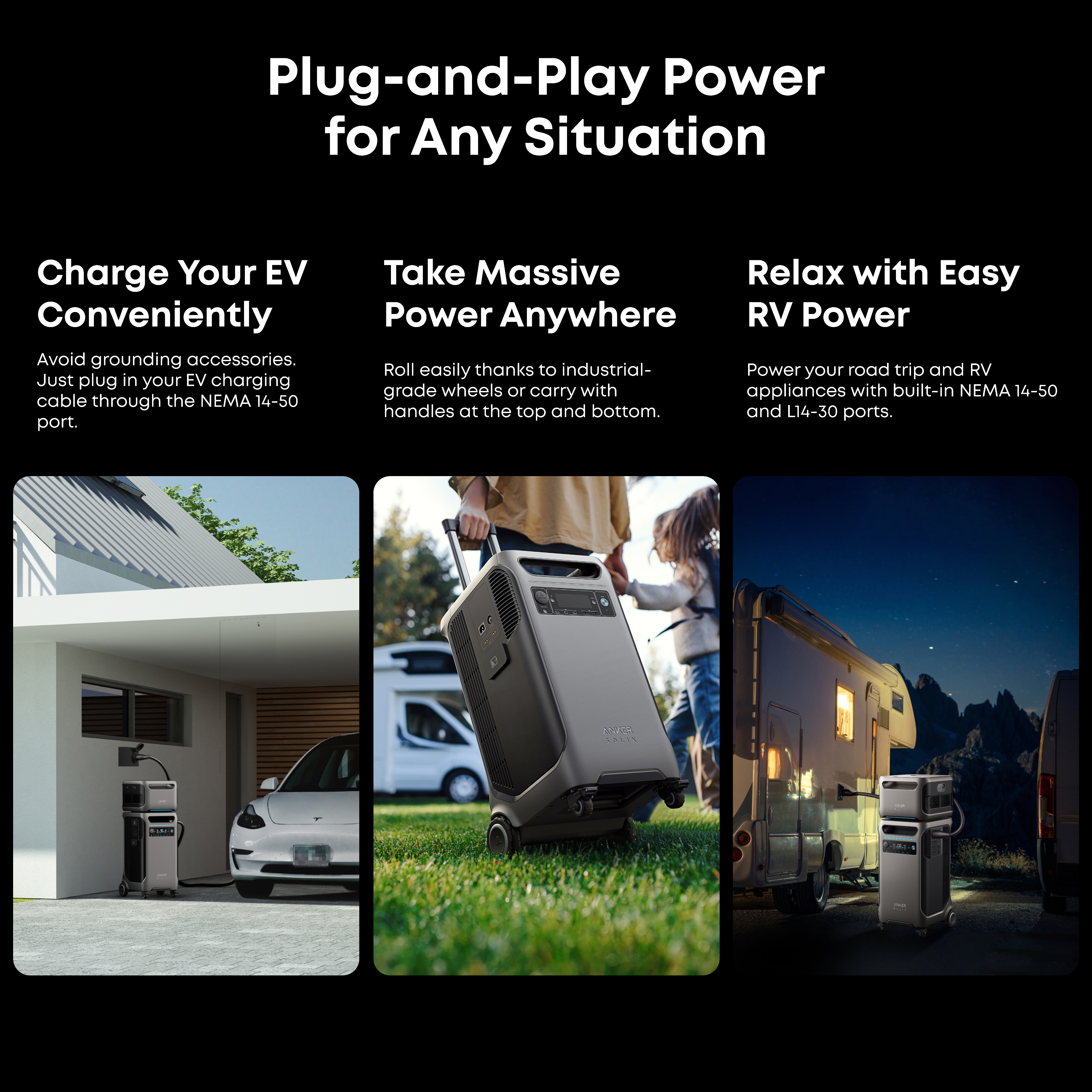 SOLIX F3800 6,000W Output 3,840Wh Power Station w/ 1 400W Solar Panel, Home Backup/RVs Solar Generator