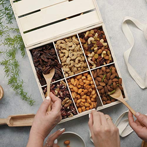 Bonnie & Pop- Nut Gift Basket, in Reusable Wooden Crate, Healthy Gift Option, Gourmet Snack Food Box, with Unique Flavors, Great for Christmas, Easter, Feel Better, Sympathy & Birthday
