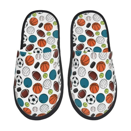

Yiaed Color Balls Print Unisex House Slippers Slip on Warm Shoes Indoor Outdoor with Anti-slip sole-Large