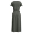 thumbnail image 6 of Admvng Women's Maxi Dress Short Sleeve Round Neck Casual Dress with Pockets Flowy Summer Long Dress, 6 of 6