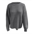 thumbnail image 4 of Lovskoo Sweaters for Women Winter Trendy Long Sleeve Round Neck Pullover Sweater Gray, 4 of 4
