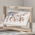 thumbnail image 5 of Rotating Solid Wood Picture Frame with Glass Panels - 6 Inch Double-Sided Display for Horizontal/Vertical Use, Rustic Nordic Style Desk Decor for Baby's First Birthday Keepsakes and Home Office, 5 of 5