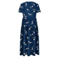 thumbnail image 5 of gljltg Women's Casual Flower Print Tiered Maxi Dress with Pockets, Polyester Spandex Lightweight Breathable Summer Winter, Beach Travel Work Party Outfit, Easy Care Washable, 5 of 6