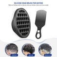 thumbnail image 3 of Juego de cepillos para rizar FIABC Silicone Twist Hair Afro Pick Black, 3 of 9