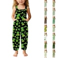 thumbnail image 3 of DGMIOCS Girls St. Patrick's Day Sleeveless Jumpsuit with Pockets Boho Floral Printed Cute Outfits Black 13-14Y, 3 of 6