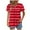 Red B, variant on Women's Gingham Check Blouse V-Neck Short Sleeve Top with Flounce Sleeve and Ruffle Detail Casual Spring Summer Fashion