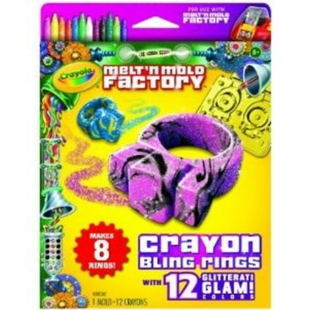 Crayola Melt 'N Mold Factory Crayon Bling Rings, Glitterati (Best Way To Melt Crayons)