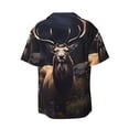 thumbnail image 2 of Fotbe Regal Stag In Forest print Short Sleeve Button Down Shirts for Men Casual Summer Beach Wrinkle Free Shirt-Large, 2 of 7