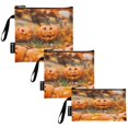 thumbnail image 2 of 3 Size Reusable Food Storage Bags Set Airtight Zipper Closure Lunch Snacks Travel Organizer Carved Pumpkins with Happy Faces, 2 of 8