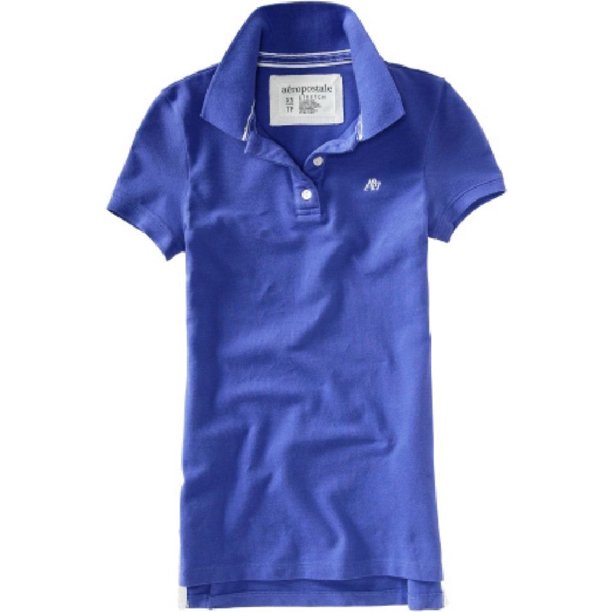Aeropostale Womens Uniform A87 3 Button Polo Shirt, Púrpura, Small
