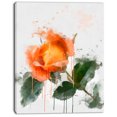 thumbnail image 2 of Croquis de Rose Orange Aquarelle - Impression sur Toile Florale, 2 of 3