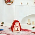 thumbnail image 4 of karymi Christmas Ceramic House Light-Up Decoration 4.80x3.62x3.35in Battery Powered Warm White Glow Holiday Tabletop Display Valentines Day Living Room Decor Valentines Day Gifts for Him, 4 of 6
