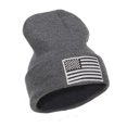 thumbnail image 5 of Silver American Flag Embroidered Beanie - Grey OSFM, 5 of 5