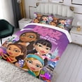thumbnail image 3 of Bratz Girls Conjunto de sábanas temático, trío de piezas, cómodo y amigable con la piel, diseño único, regalo de decoración para el hogar para familiares, amigos y fans,140cm *210cm, 3 of 6