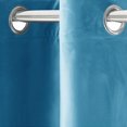 thumbnail image 2 of Goory 1-Piece Grommet Blackout Window Curtain For Bedroom Thermal Insulated Window Drape Velvet Plain Room Darkening Curtain Blue 52" W x 96"L, 2 of 3