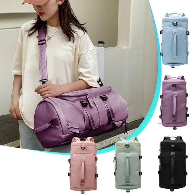 Mochila de viaje para gimnasios deportivos de moda | Separación seca y húmeda, gran capacidad, compartimento independiente para zapatos, tela oxford, múltiples bolsillos, 45x26x24cm, azul negro
