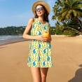 thumbnail image 3 of Naloa Blue Rabbit Print Women's Summer Spring Casual Beach Sundress,Vacation Sleeveless Tank Crewneck Loose Dresses, 3 of 7